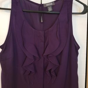 Kenneth Cole Reaction Sleeveless Purple Ruffle -S